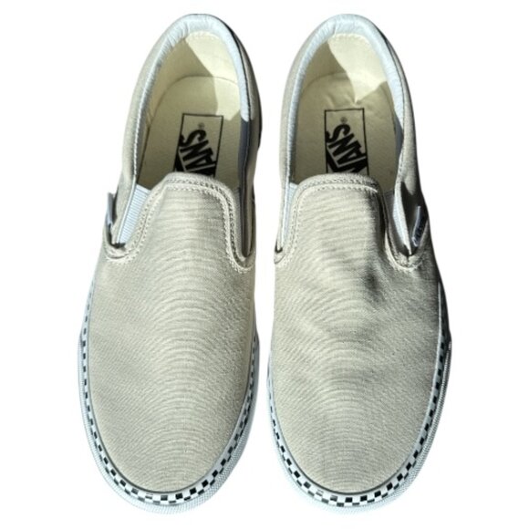 VANS Off The Wall, New, Never Worn Slip On Cream Shoes Women's Size 7, Men's 5.5 - Picture 1 of 8